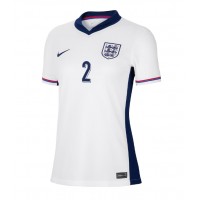 Camisa de Futebol Inglaterra Kyle Walker #2 Equipamento Principal Mulheres Europeu 2024 Manga Curta